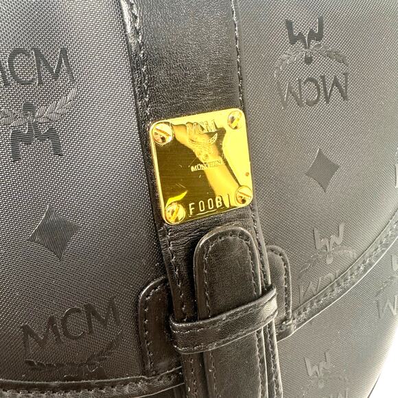 Vintage MCM Black Visettos Signature Crossbody Bag - Picture 7 of 9